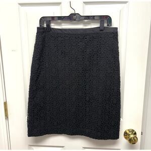 Talbots Skirt Black Lace Pencil Lined Straight NWOT, Women's Size 6
